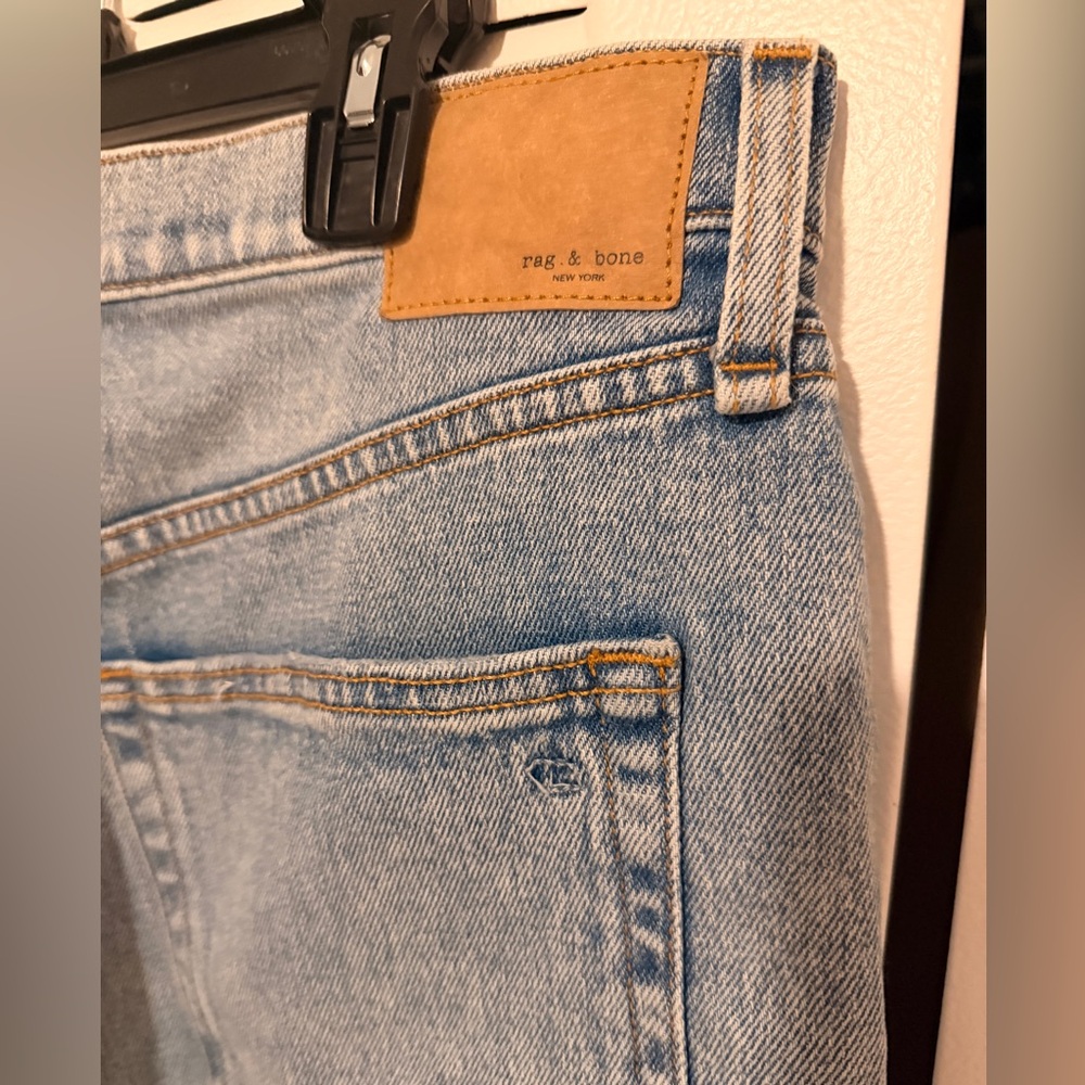 Rag & Bone Bermuda Shorts Distressed Raw Hem Denim Relaxed - Picture 5 of 9